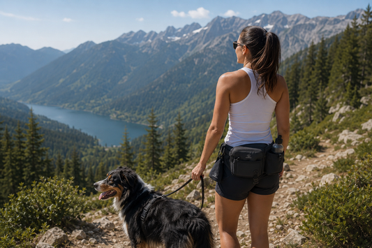 Gassibauchtasche Diona Schwarz mit Getränkehalter – Kollektion Hundehöhle