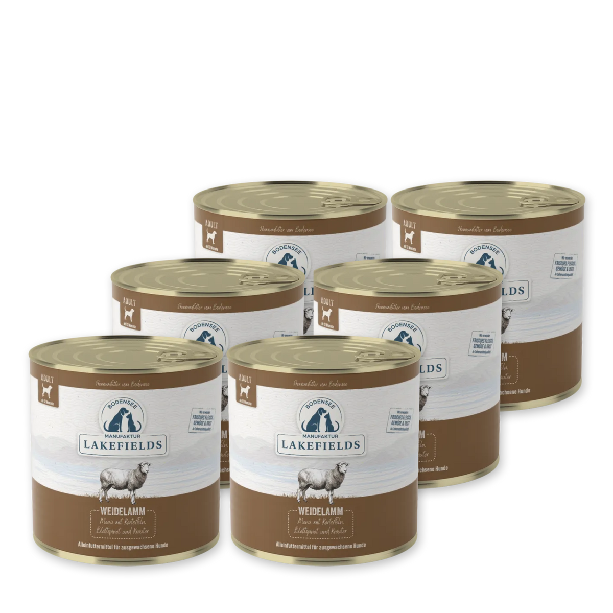 Nassfutter Menü ( Alleinfutter) Weidelamm mit Kartoffeln, Blattspinat & Kräutern I Für ausgewachsene Hunde (Adult)