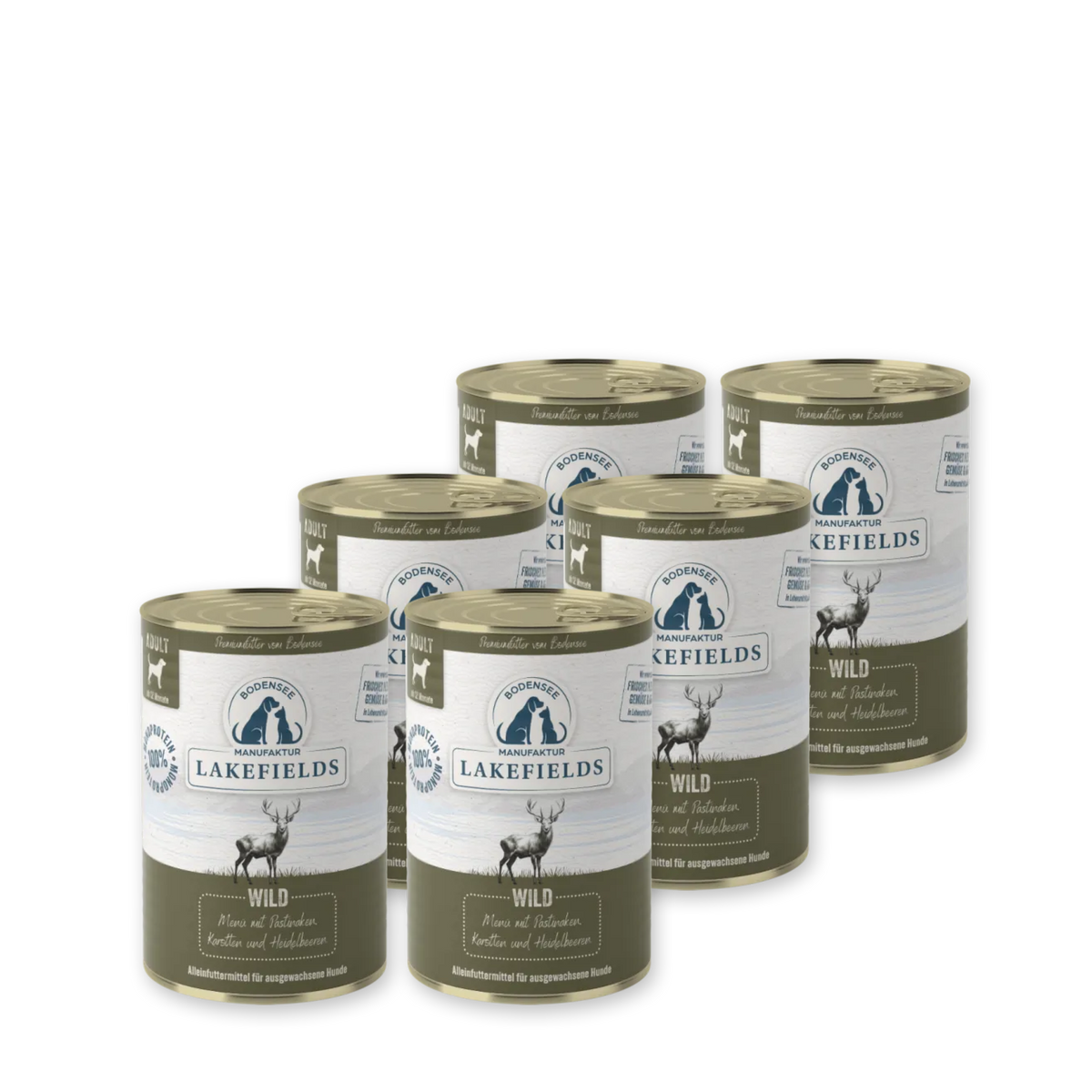 Nassfutter Menü ( Alleinfutter) Wild mit Pastinaken, Karotten & Heidelbeeren I Für ausgewachsene Hunde (Adult)