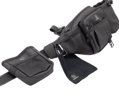 Gassibauchtasche Diona Schwarz mit Getränkehalter – Kollektion Hundehöhle