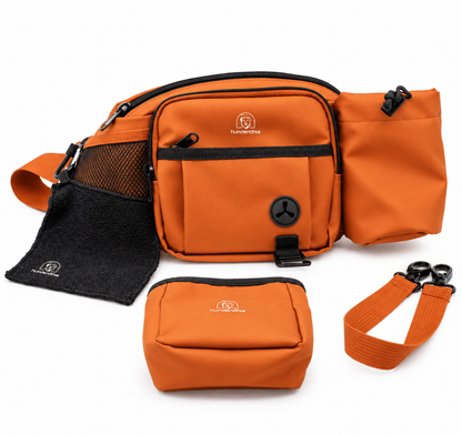 Gassibauchtasche Diona Schwarz mit Getränkehalter – Kollektion Hundehöhle