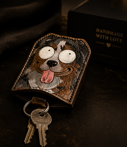 personalisierter Leder-Schlüsselanhänger
