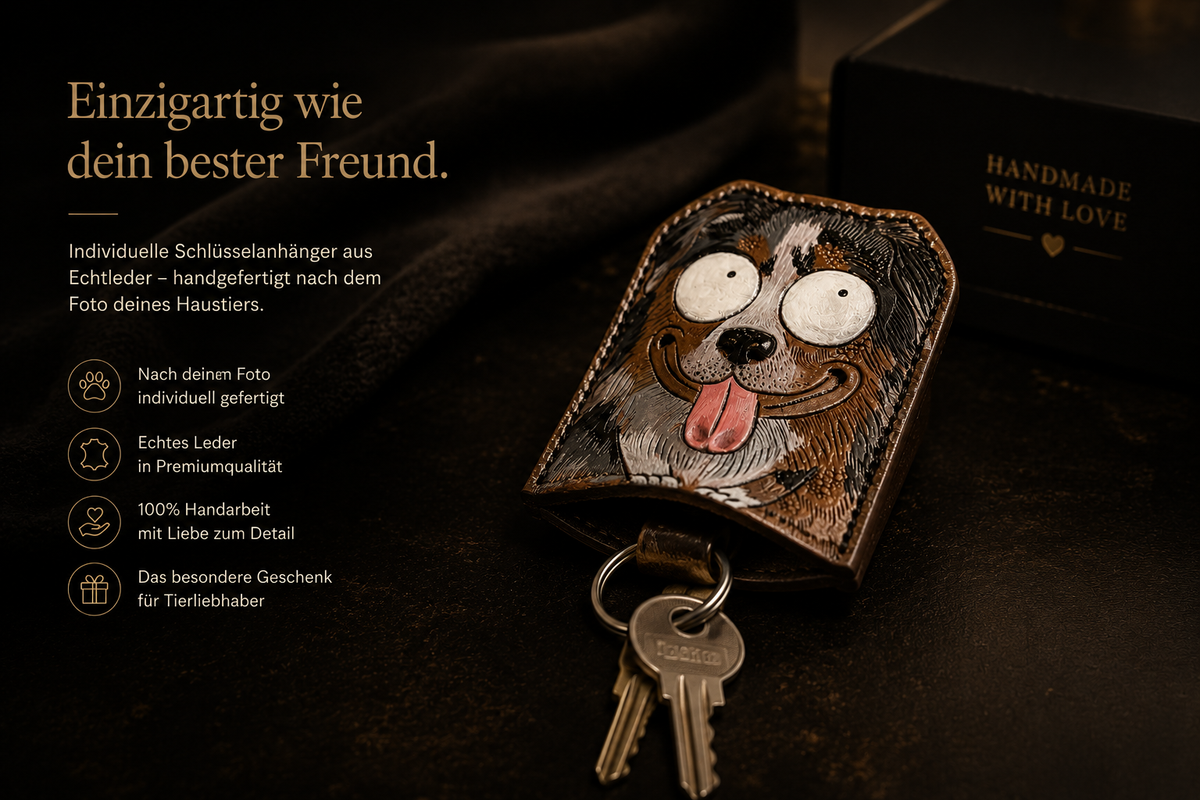 personalisierter Leder-Schlüsselanhänger