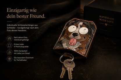 personalisierter Leder-Schlüsselanhänger