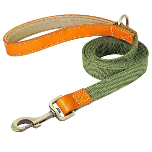 Hundeleinen- & Halsband-Set aus Nylon mit Lederdetails