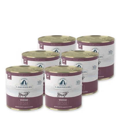 Nassfutter Menü ( Alleinfutter) Weiderind mit Zucchini, Äpfeln & Kartoffeln I Für ausgewachsene Hunde (Adult)
