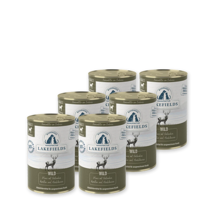 Nassfutter Menü ( Alleinfutter) Wild mit Pastinaken, Karotten & Heidelbeeren I Für ausgewachsene Hunde (Adult)
