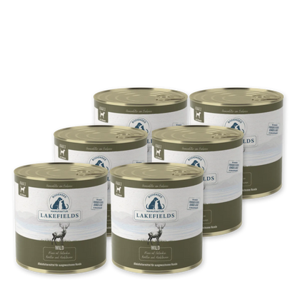 Nassfutter Menü ( Alleinfutter) Wild mit Pastinaken, Karotten & Heidelbeeren I Für ausgewachsene Hunde (Adult)