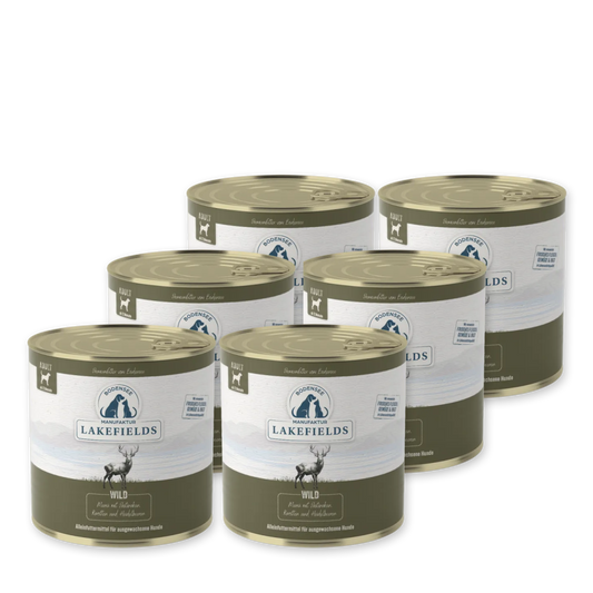 Nassfutter Menü ( Alleinfutter) Wild mit Pastinaken, Karotten & Heidelbeeren I Für ausgewachsene Hunde (Adult)