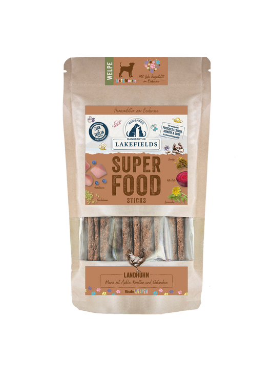 SUPERFOOD Premium STICKS LANDHUHN für Welpen