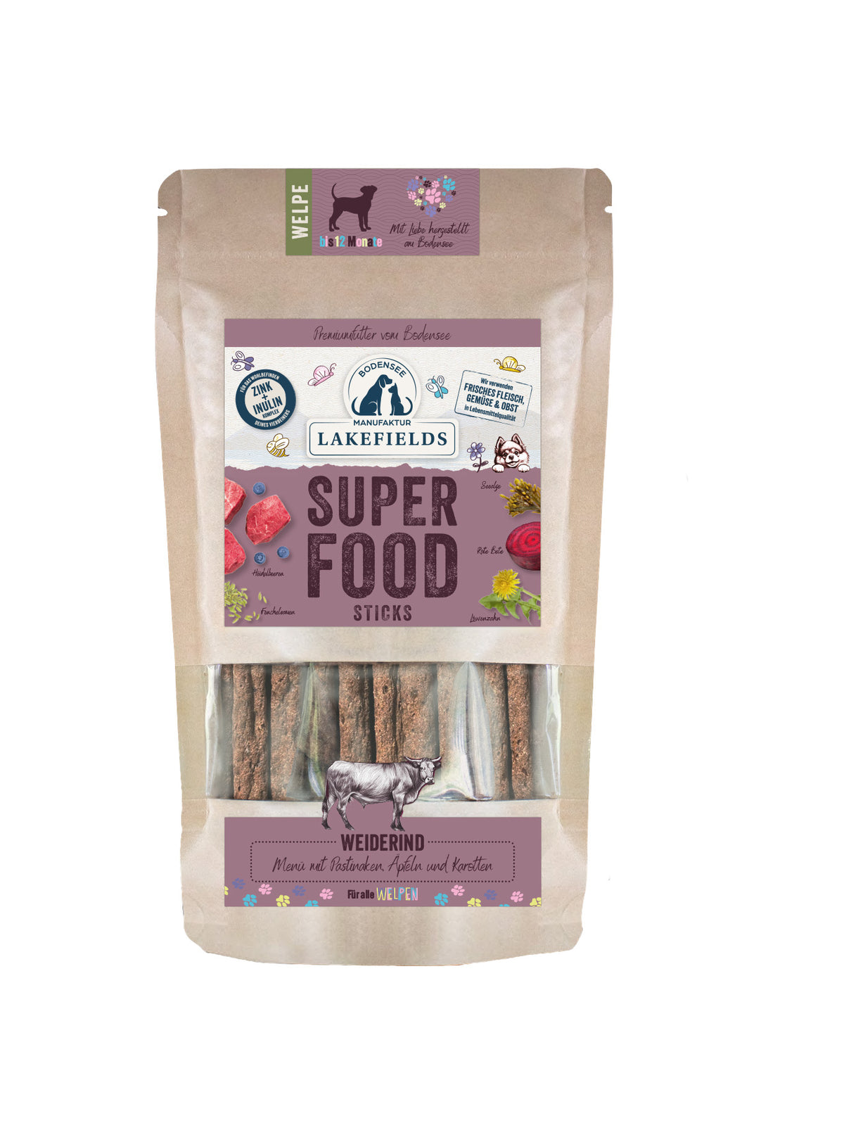 SUPERFOOD Premium STICKS WEIDERIND für Welpen