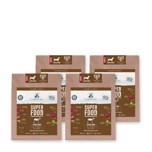 Superfood Premium WEIDELAMM Komplettmenü für kleine Hunde